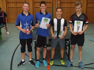 von links: Erik Willke, David Mall, Lars Hosser, Jonathan Rosenow